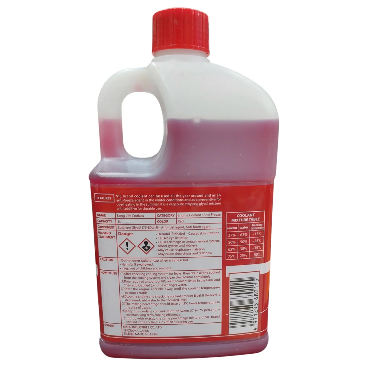 Vic - Japanese Anti-Freeze Red Coolant - 1 Litre