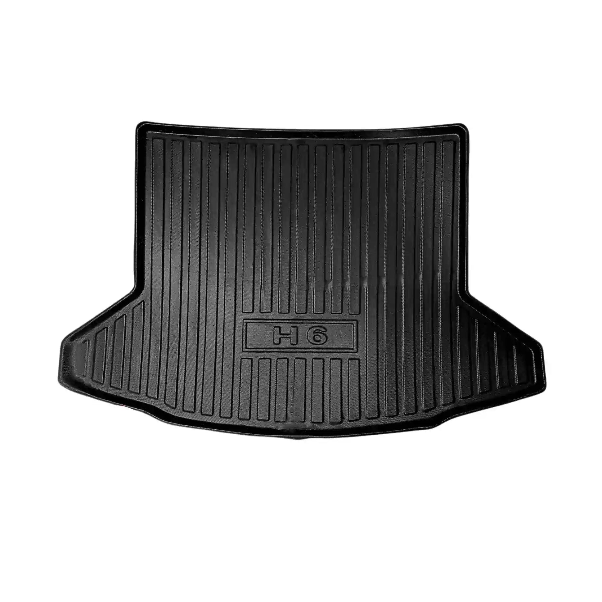 Black Plastic Haval H6 trunk mat with 'H6' branding