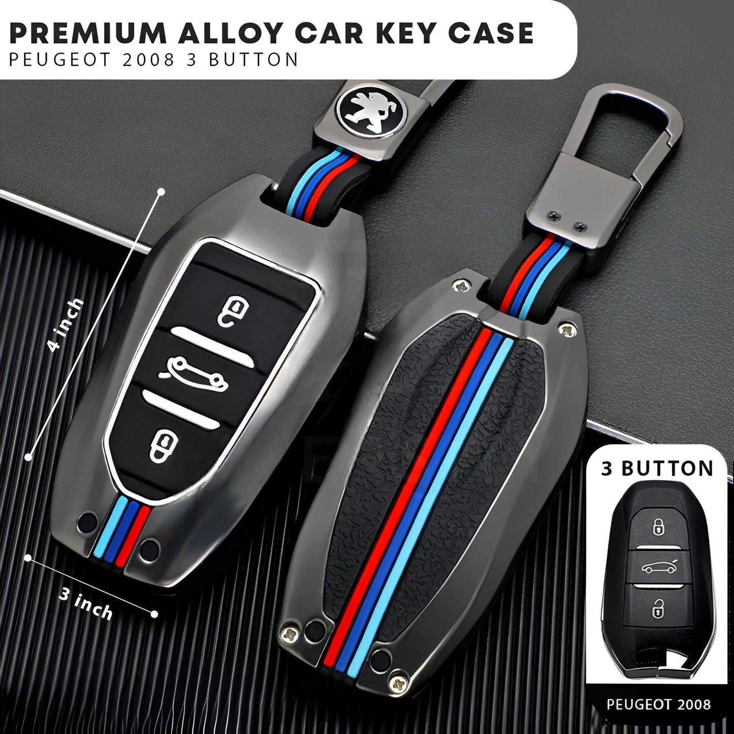 Peugeot 2008 - 2022-2025 - Zinc Alloy Remote Cover