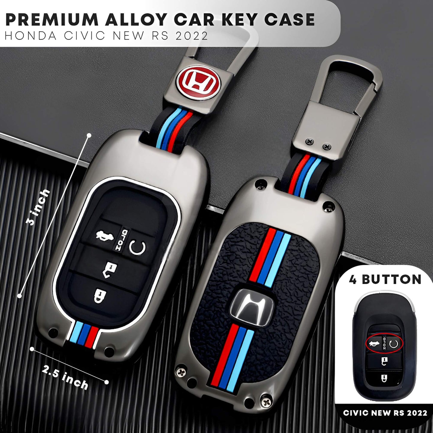 Honda Civic RS 2022-2025 - Zinc Alloy Remote Cover
