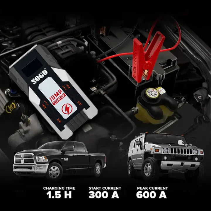 Sogo - Battery Jump Starter With Air Compressor - 6000Mah